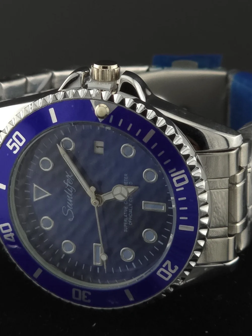 Men's Blue Stainless Steel Watch